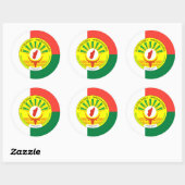 マダガスカル国旗とシール、マダガスカル国旗 ラウンドシール (シート)