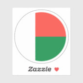 マダガスカル国旗の丸いシール シール (シート)