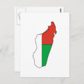 マダガスカル国旗の地図 ポストカード (正面/裏面)