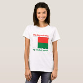 マダガスカル国旗+地図+テキストTシャツ Tシャツ (正面フル)