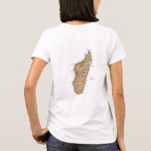 マダガスカル国旗+地図+テキストTシャツ Tシャツ (裏面)