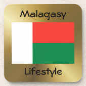 マダガスカル国旗+文字コースター コースター (正面)