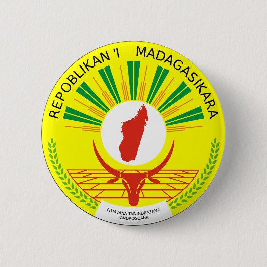 マダガスカル国章 缶バッジ (正面)