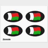 マダガスカル旗ステッカー 楕円形シール (シート)