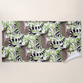 マダガスカル熱帯密林のリングや輪尾のレムルス ビーチタオル (正面)