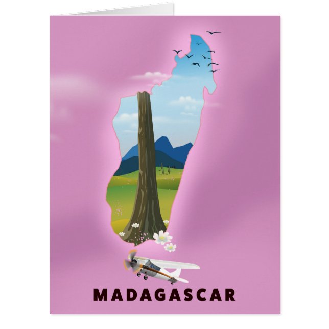 マダガスカル イラスト入り旅行ポスター (正面)