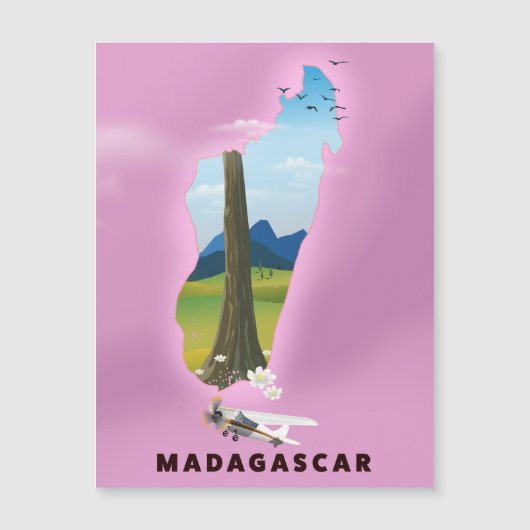 マダガスカル イラスト旅行ポスター (正面)