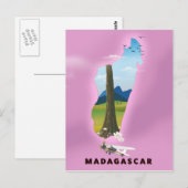 マダガスカル イラスト旅行ポスター ポストカード (正面/裏面)