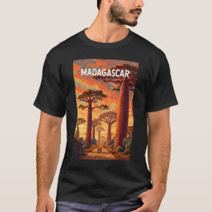マダガスカル イラスト 旅行 アート ヴィンテージ Tシャツ