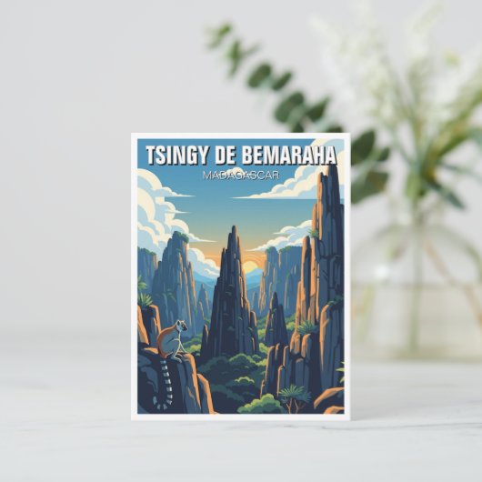 マダガスカル・ツィンディ・デ・ベマラハ国立公園トラベル ポストカード (スタンド正面)