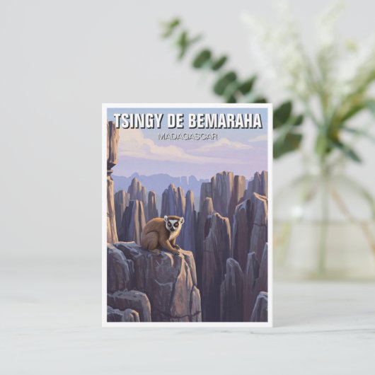 マダガスカル・ツィンディ・デ・ベマラハ国立公園トラベル ポストカード (スタンド正面)