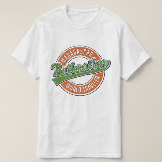 マダガスカル バックパッカー 世界旅行者 Tシャツ (デザイン正面)