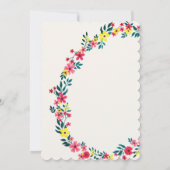 マダガスカル ピンク ペリウィンクル フラワーズ ベイビー シャワー 招待状 (裏面)