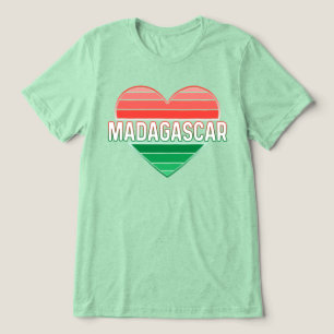 マダガスカル、マダガスカル国旗の色のハート トライブレンドTシャツ