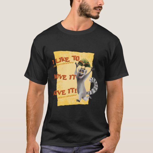 マダガスカルJulien Move It文字ポスター Tシャツ (正面)