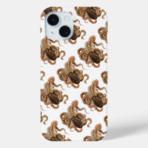 マダコ、ビンテージ海洋生物動物 iPhone 15ケース
