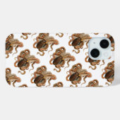 マダコ、ビンテージ海洋生物動物 Case-Mate iPhoneケース (裏面 (横))