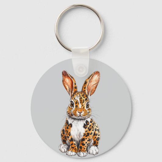 マダニユニークキヒョウのウサギ キーホルダー (正面)