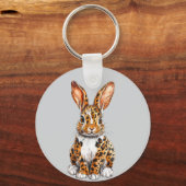マダニユニークキヒョウのウサギ キーホルダー (正面)