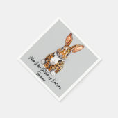 マダニユニークキヒョウのウサギ スタンダードカクテルナプキン (角)