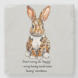 マダニユニークキヒョウのウサギ ストーンコースター