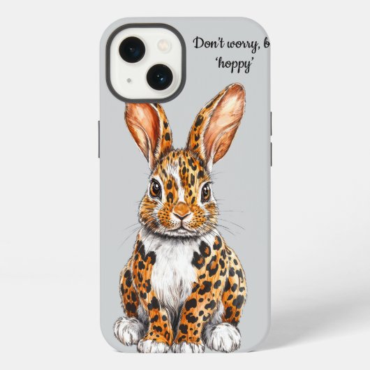 マダニユニークキヒョウのウサギ iPhoneケース (裏面)