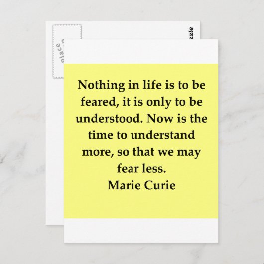 マダムキュリー引用文 ポストカード (正面/裏面)