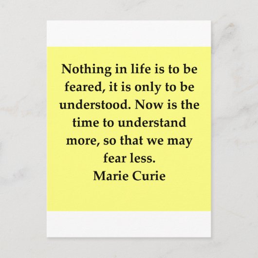 マダムキュリー引用文 ポストカード (正面)
