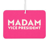 マダムバイスプレジデント熱いピンクモダンタイポグラフィ カーエアーフレッシュナー (正面)