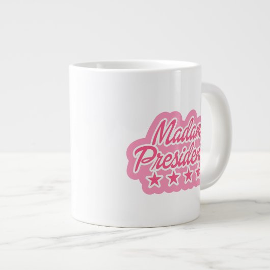 マダムプレジデントマグ – ピンクインテリア&タイはっきりしたプ ジャンボコーヒーマグカップ (正面右)