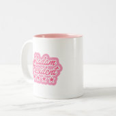 マダムプレジデントマグ – ピンクインテリア&タイはっきりしたプ ツートーンマグカップ (正面左)