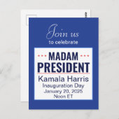 マダムプレジデントKamala Harris就任式招待状 ポストカード (正面/裏面)