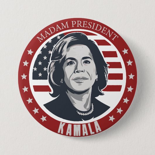マダムプレジデントKamala Harris 缶バッジ (正面)