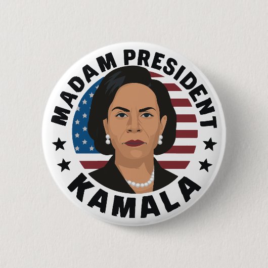マダムプレジデントKamala Harris 缶バッジ (正面)