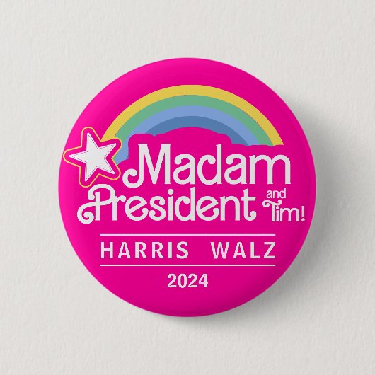 マダムプレジデントPink Kamala Harris 2024ボタン 缶バッジ (正面)