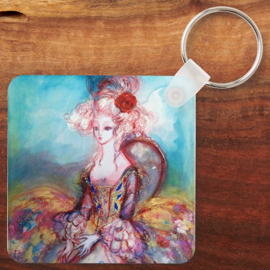 マダムポンパドールエレガント美しいファッション キーホルダー (裏面)