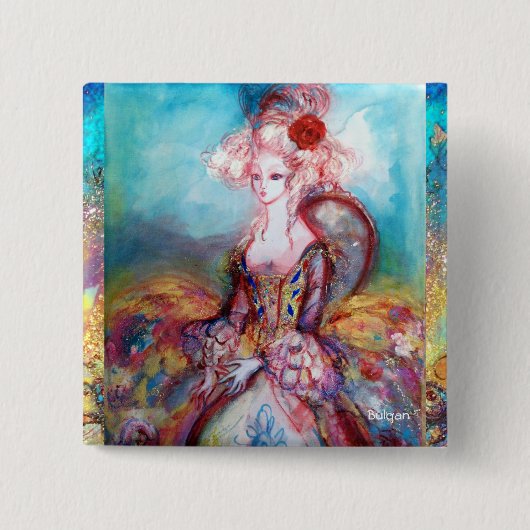 マダムポンパドールエレガント美しいファッション 缶バッジ (正面)