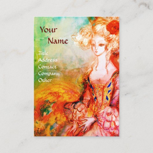 マダムポンパドール美しいファッションヘア金ゴールドイエロー 名刺 (正面)