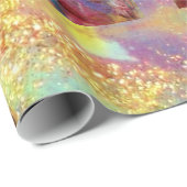 マダムポンパドール/明るい金ゴールドブルーの輝き ラッピングペーパー (ロールコーナー)