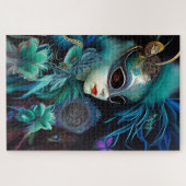 マダムマスカレードティール(緑がかった色) ジグソーパズル (横)