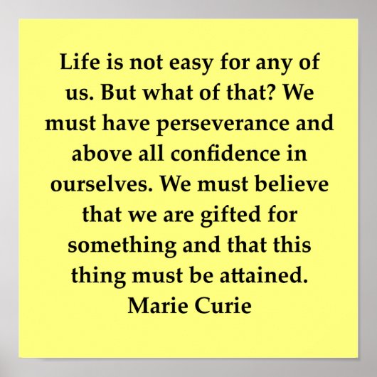 マダムマリー・キュリー引用文 ポスター (正面)