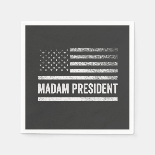 マダム大統領ハリス・ワルツ米国国旗の選挙 スタンダードカクテルナプキン (正面)