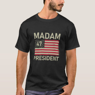 マダム大統領47米国国旗Kamala Harris 2024 Tシャツ