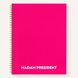 マダム大統領 タイポグラフィーミニマリスト ホットピンク ノートブック