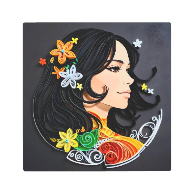 マダム美しい。 メタルプリント (正面)