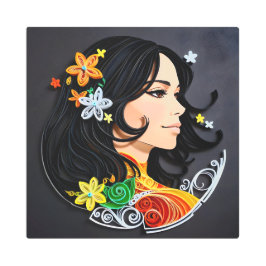 マダム美しい。 メタルプリント