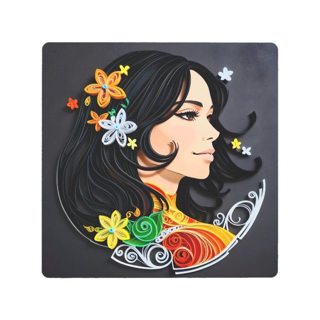 マダム美しい。 メタルプリント (正面)