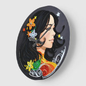 マダム美しい。 ラージ壁時計 (傾斜)