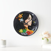 マダム美しい。 ラージ壁時計 (ホーム)