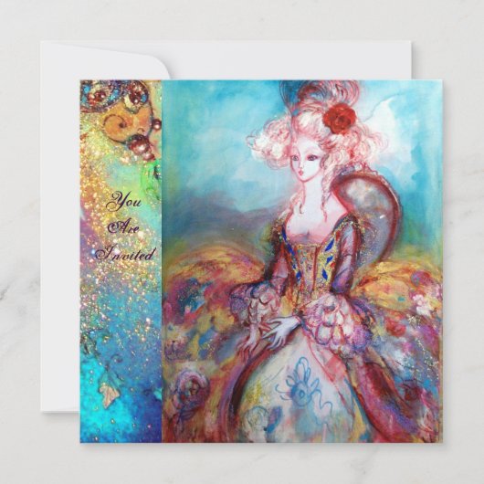 マダム・ポンパドール クラッシィ ゴールド コスチューム パーティー 招待状 (正面)